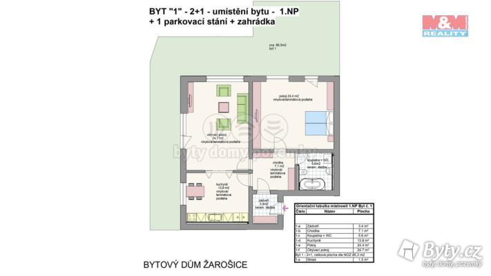 Nový byt 2+1 na prodej, 79m<sup>2</sup>