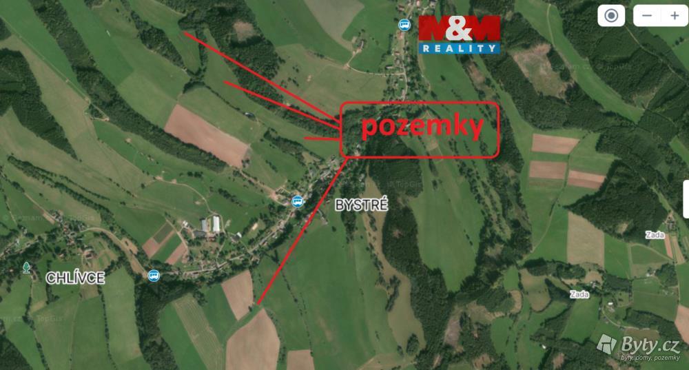 Prodej pozemku 21606 m², Bystré u Stárkova · Stárkov