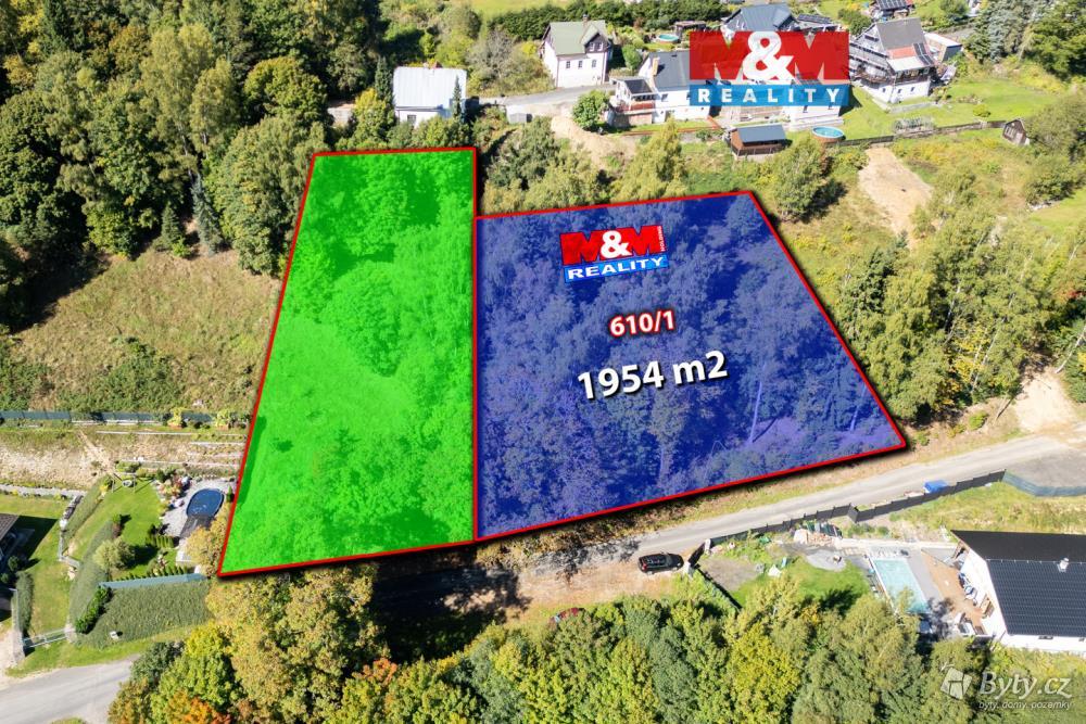 Prodej pozemku 1954 m², Zelená Hora u Kraslic · Kraslice