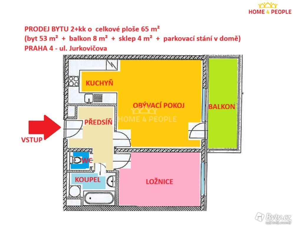 Prodej bytu 2+kk 65 m², Jurkovičova · Háje